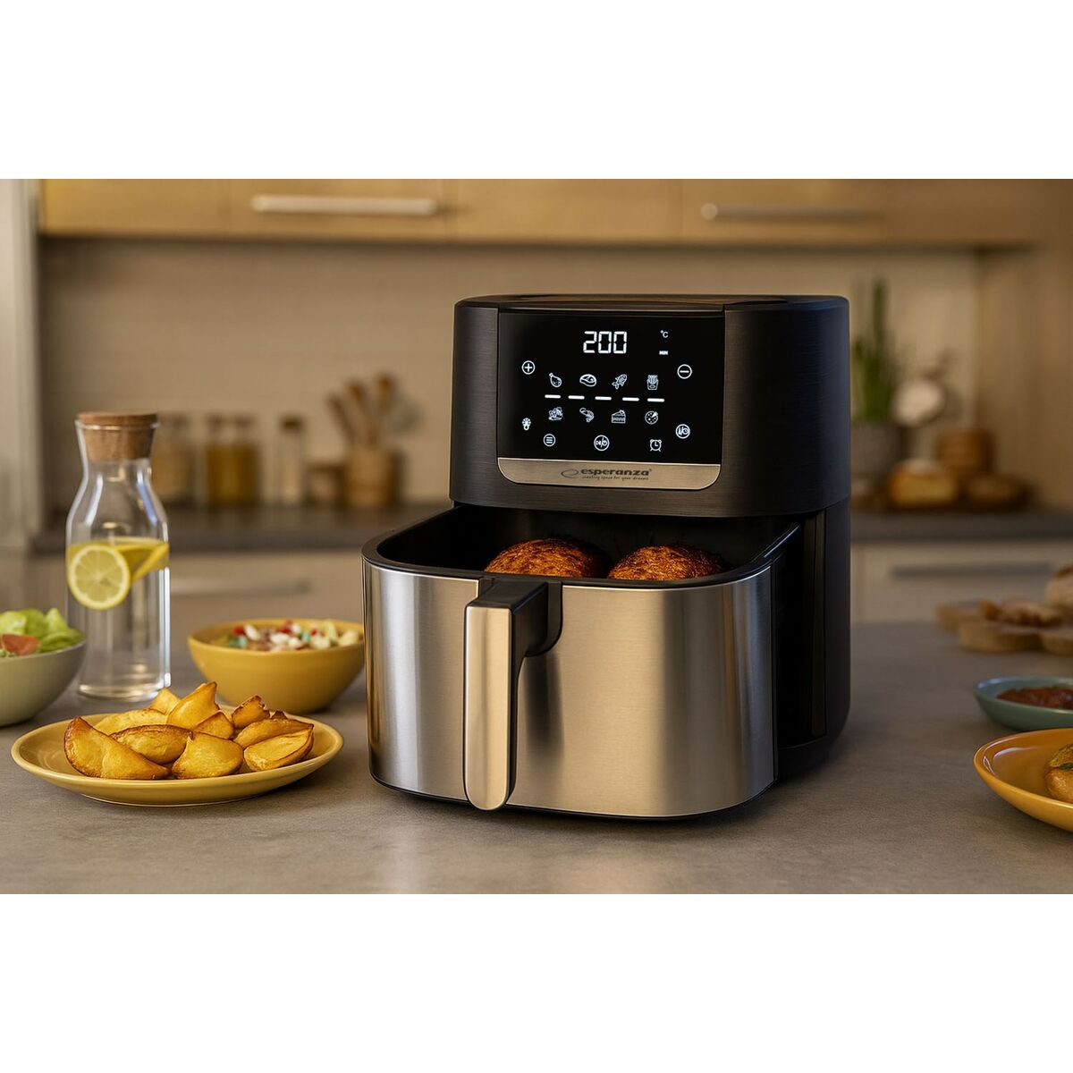 Heißluftfritteuse Esperanza EKA004 Schwarz 1700 W 8 L