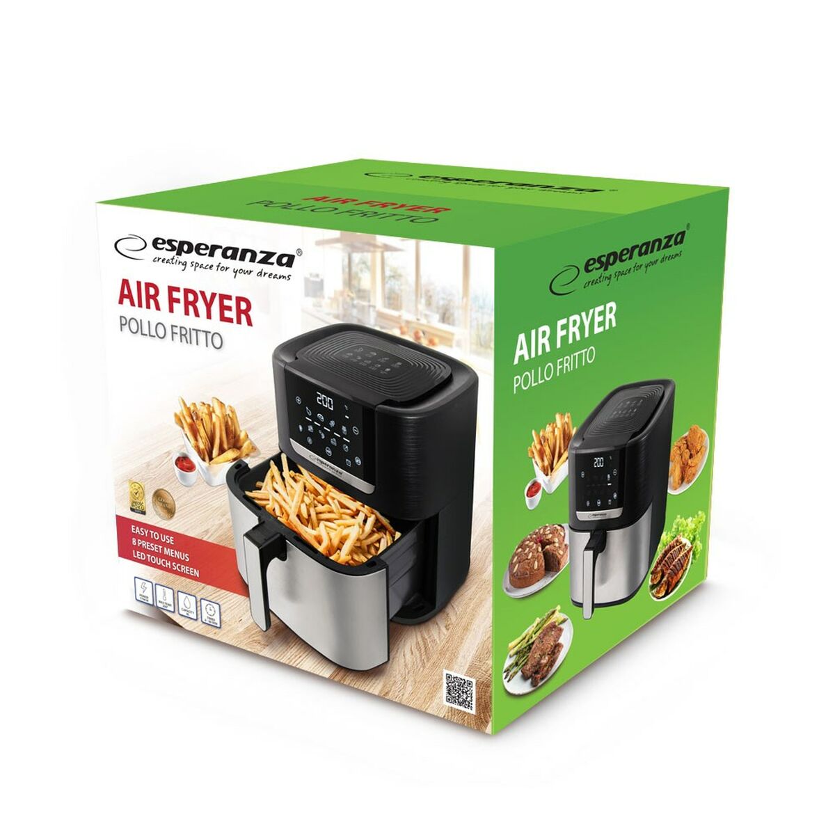 Heißluftfritteuse Esperanza EKA004 Schwarz 1700 W 8 L