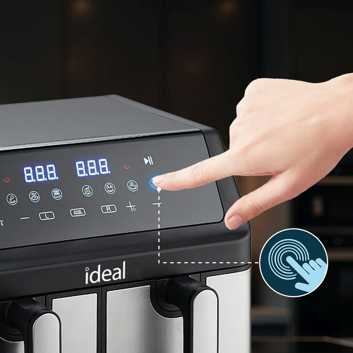 Heißluftfritteuse Eldom IK1500 dualcrisp Schwarz 2000 W 9 L