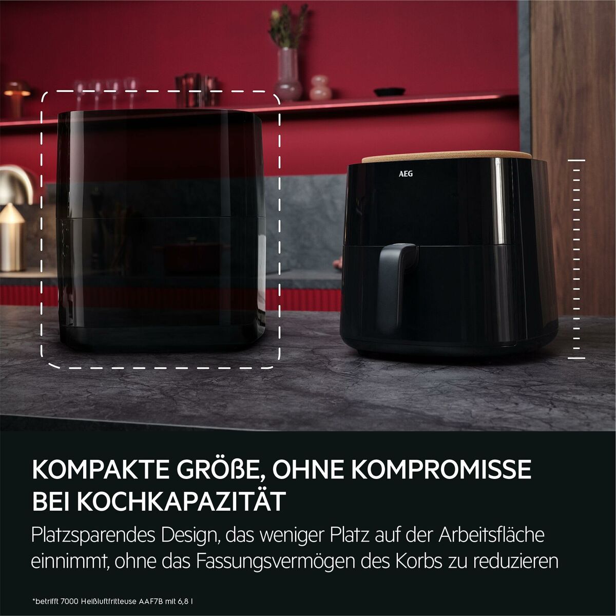 Heißluftfritteuse AEG AAF7B Schwarz 1800 W 6,8 L 2,3 kg