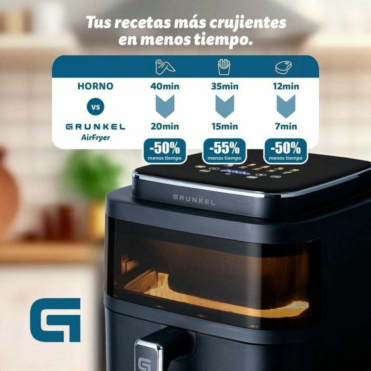 Heißluftfritteuse Grunkel Schwarz 1400 W 6 L