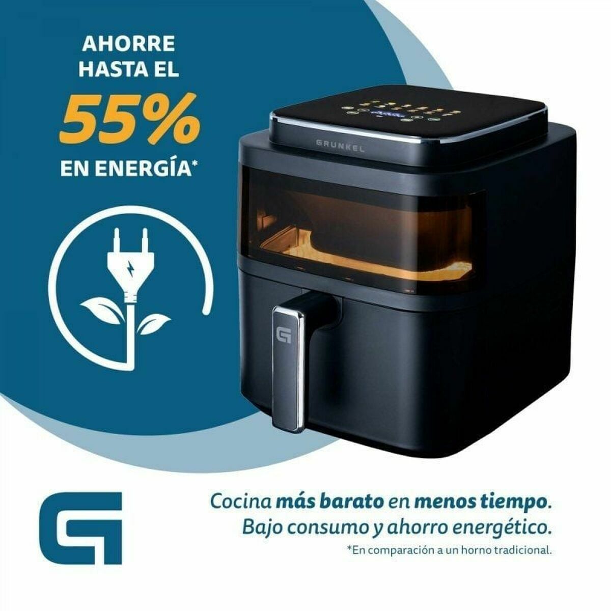 Heißluftfritteuse Grunkel Schwarz 1400 W 6 L