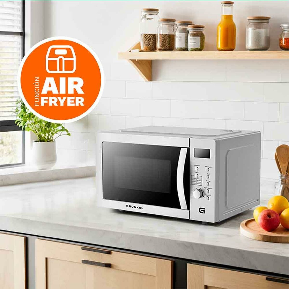 Heißluftfritteuse Grunkel Silberfarben 2200 W