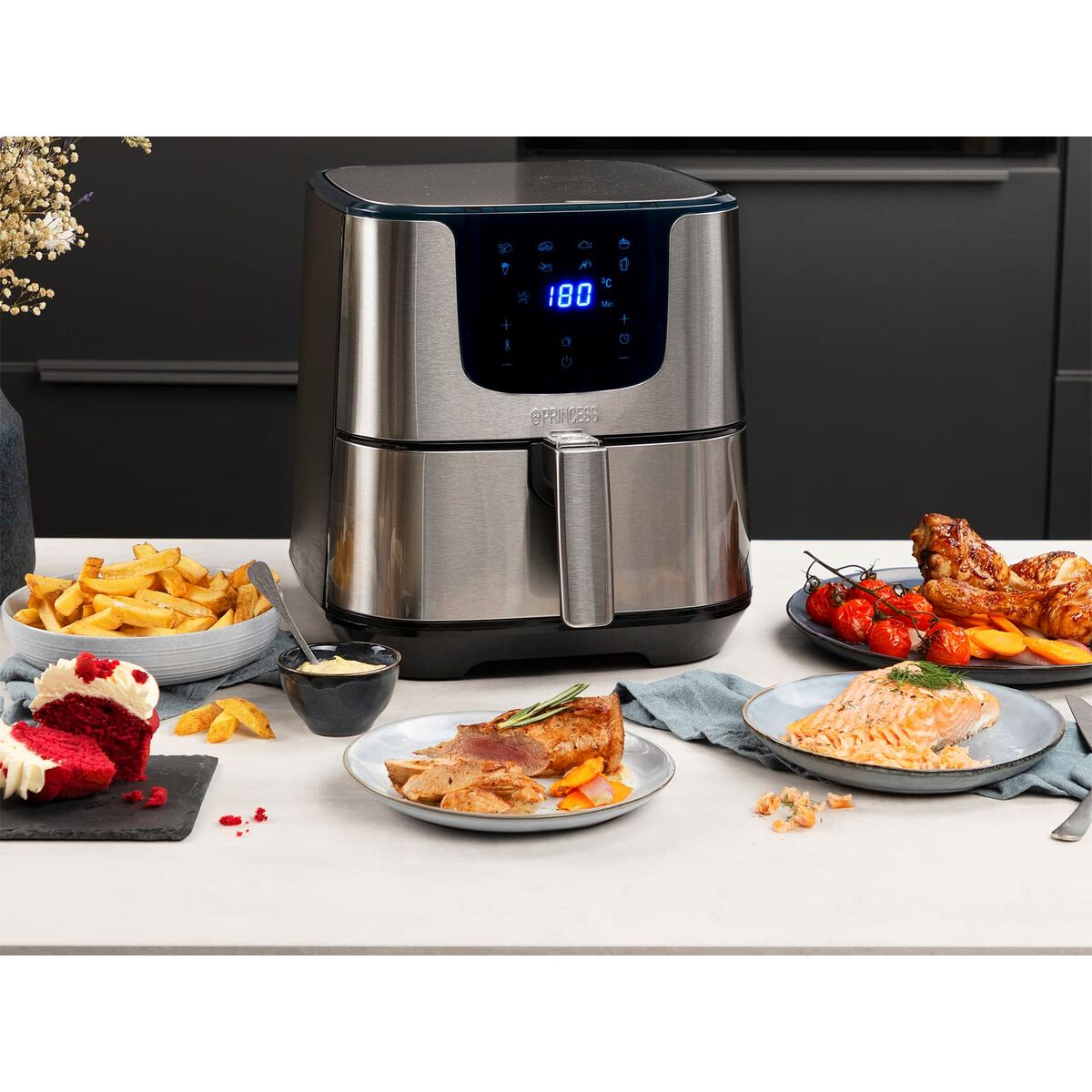 Heißluftfritteuse Princess 182060 1700 W 5,5 L Silberfarben