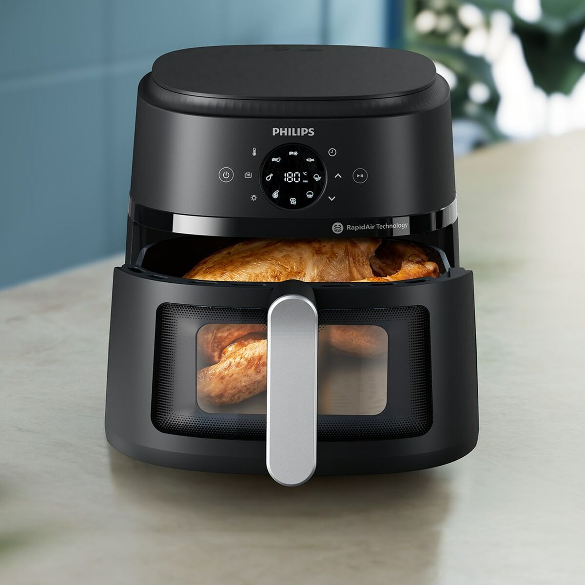 Heißluftfritteuse Philips HD9270/90 Schwarz Silberfarben 1700 W 6,2 L