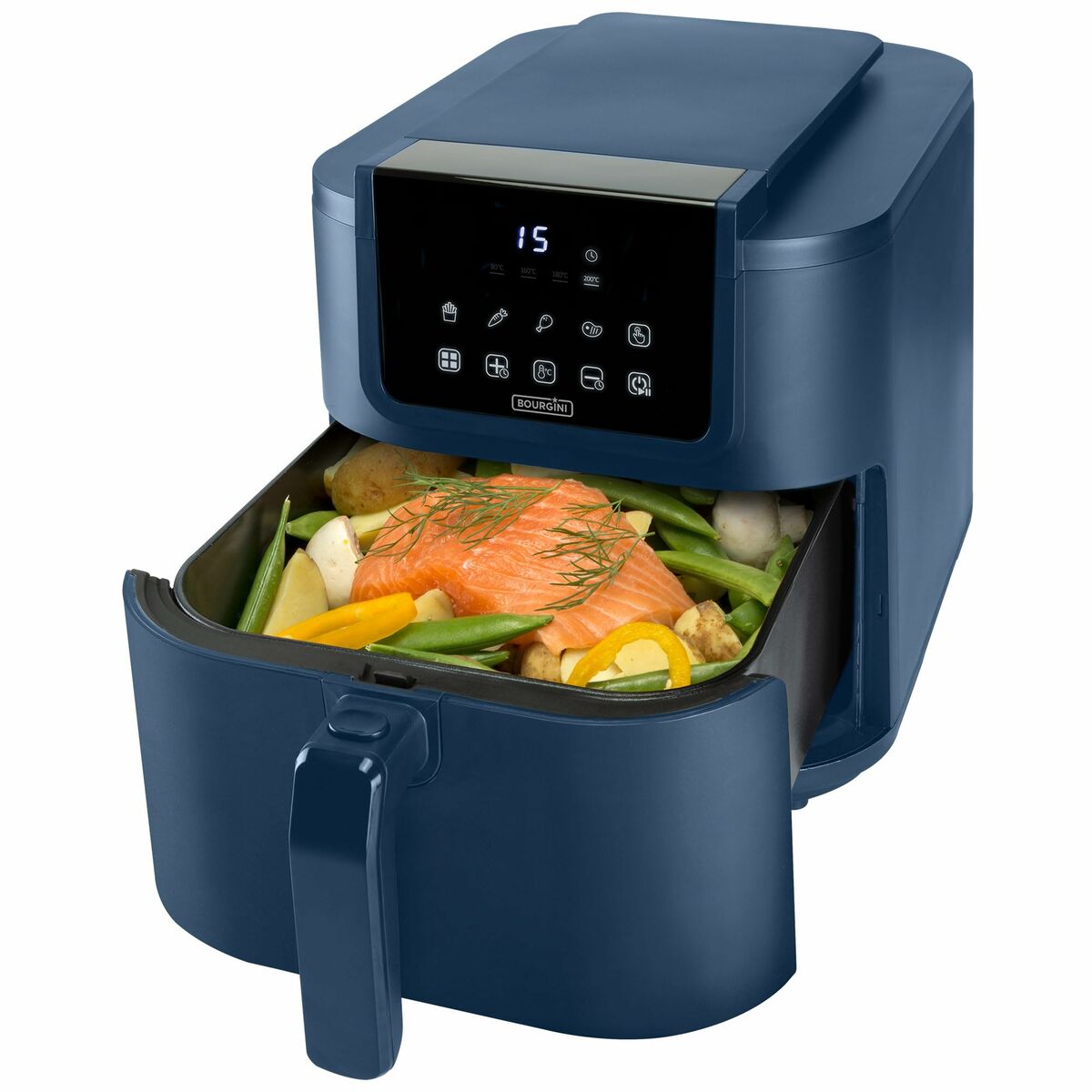 Heißluftfritteuse Bourgini 184176     AZUL Schwarz 8 L
